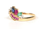Bague 53 Bague contemporaine or jaune, pierres multiples, diamants 58 Facettes B441