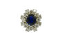 Bague 55 Bague marguerite or blanc, saphir, diamants 58 Facettes 00032901