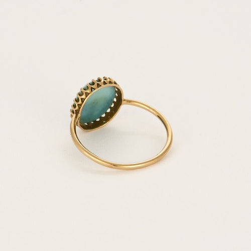 Bague 54 Bague en Or jaune et turquoise 58 Facettes NAR0624