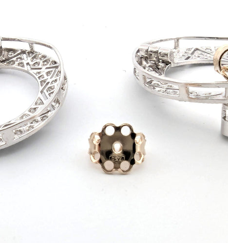 Boucles d'oreilles Boucles d'oreilles en or blanc avec diamants 58 Facettes