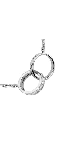 Naszyjnik Cartier Love złoty szary i diamenty 