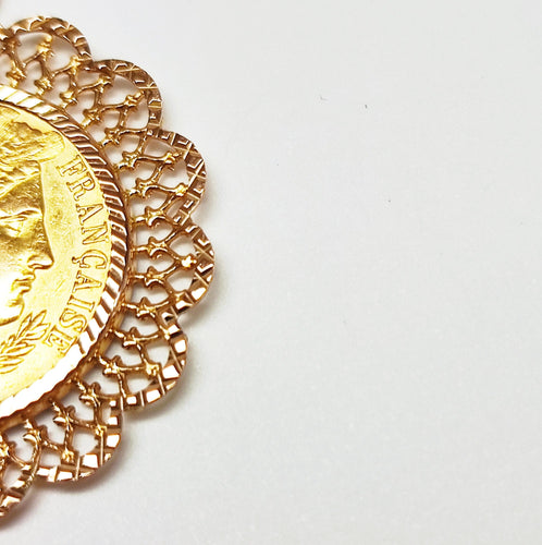 Pendentif Pendentif pièce or jaune 58 Facettes Pend.Pce-1431