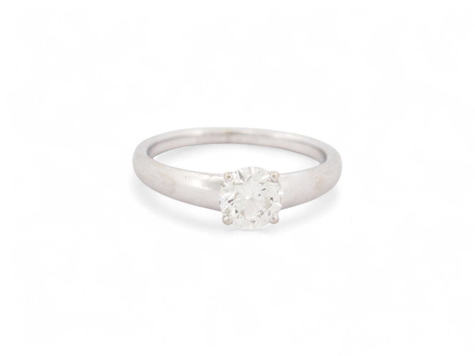 Bague 50 bague solitaire 0.63ct gia t50 or blanc 18k + alliance sertie diamant 0.1ct 58 Facettes 270398