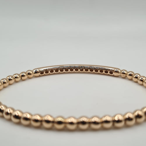 Bracelet Bracelet or rose 18 carats en billes d’or et barrette de diamants naturels 58 Facettes