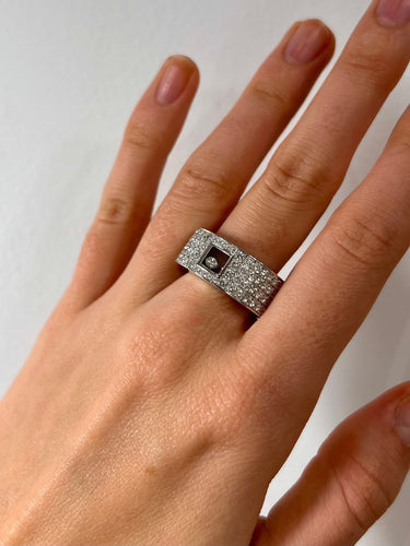 Bague CHOPARD - bague en or blanc happy diamonds 58 Facettes