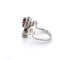 Bague 53 Splendide bague en or blanc 18 carats avec rubis central et diamants environnants 58 Facettes