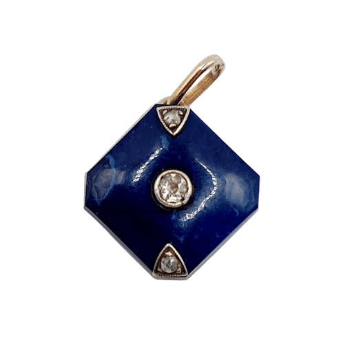Pendentif Pendentif Art Déco or blanc, lapis lazuli et diamants (circa 1920) 58 Facettes A05931