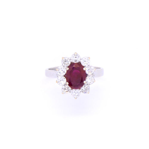 Bague 50 Bague marguerite rubis et diamants 58 Facettes 46