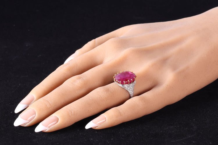 Bague 52 Délice de rubis vintage : bague Art déco avec rubis non traité de 13,5 ct 58 Facettes 17059-0258