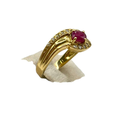 Bague 53 Bague entrelacée rubis et diamants 58 Facettes