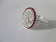 Bague 57 Bague Art Déco Diamants Rubis calibrés Or blanc 58 Facettes