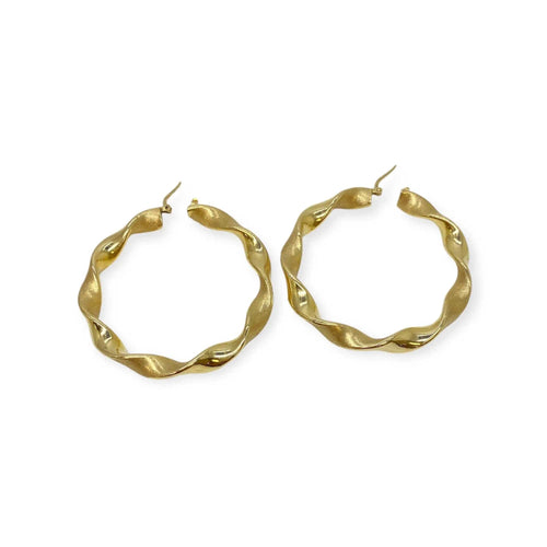 Boucles d'oreilles Créoles torsadées or jaune 58 Facettes 330071294