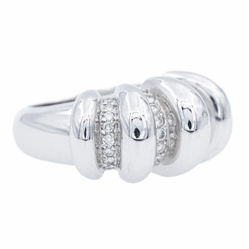 Bague 56 Bague Or blanc Diamant 58 Facettes 1089442CN