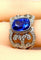 Bague 53 Bague or blanc saphir de Ceylan 3,12 carat et diamants 58 Facettes AB 407