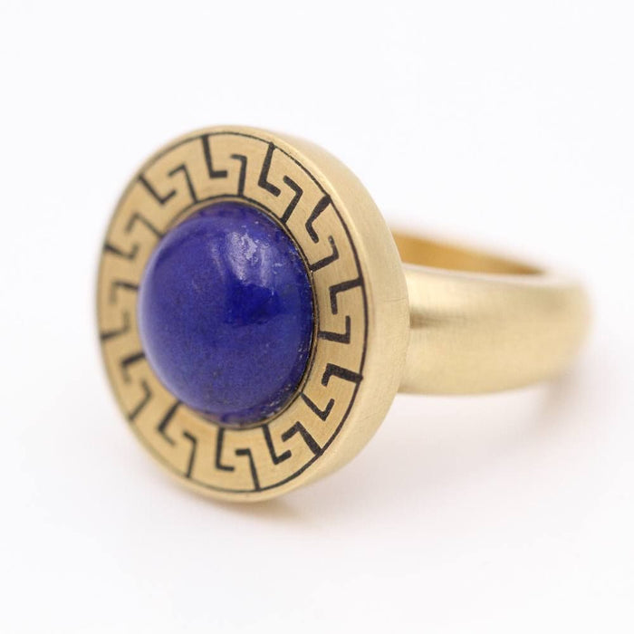 AZTECA Gouden Ring met Lapis Lazuli