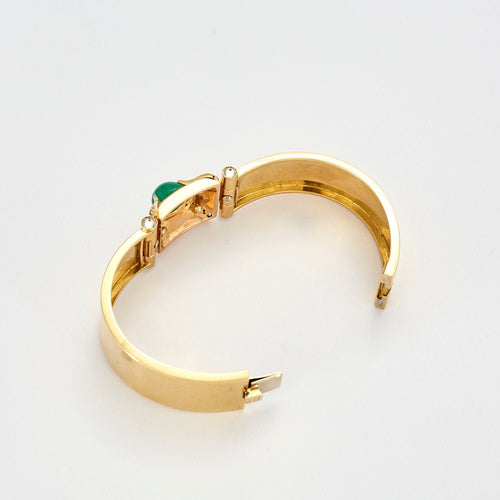 Vintage armband in geel goud met smaragd in cabochon