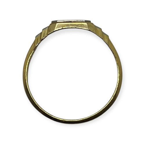 Bague 59 Chevalière deux ors 58 Facettes 149056514