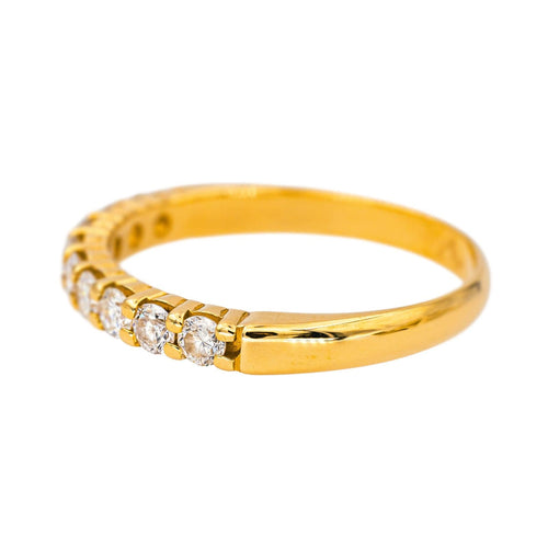 Bague 54 Bague Demi alliance Or jaune Diamant 58 Facettes 4386531CN