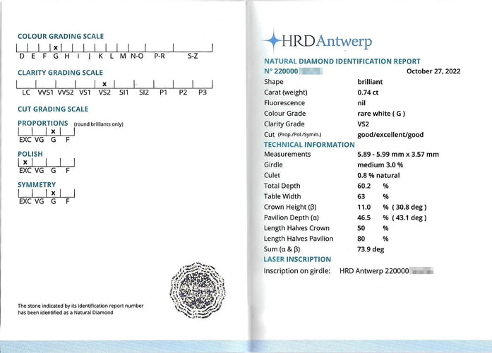 Bague 51 Bague solitaire 0,74 ct 58 Facettes 10104