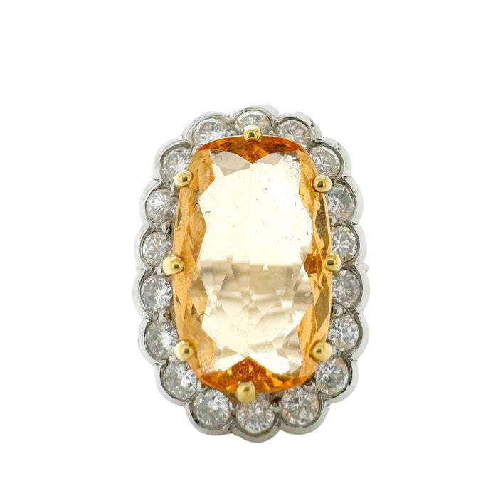 Bague 47 Bague vintage or blanc citrine 58 Facettes