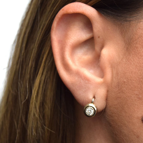 Boucles d'oreilles Boucles d'oreilles antiques en diamant - Or blanc 58 Facettes