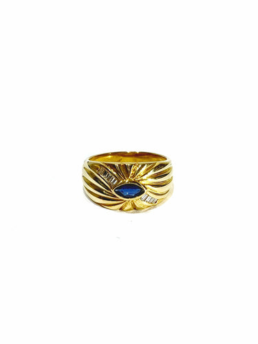Bague 54 Bague saphir et diamants en or jaune 18 carats 58 Facettes