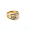 Bague 54 Bague vintage en or jaune massif 18 carats avec diamants 58 Facettes