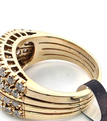 Anello oro giallo con zaffiro centrale e diamanti 58 Facettes