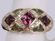 Bague 54 Bague diamant avec tourmaline verte et rose 58 Facettes BA-1217