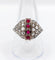 Bague 61 Bague dôme Art Déco or blanc, rubis et diamants taille rose (circa 1910) 58 Facettes A05805