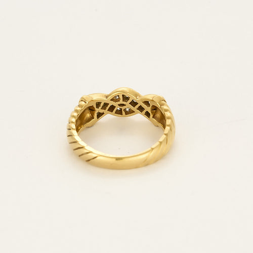 Anello Treccia di Diamanti oro giallo 