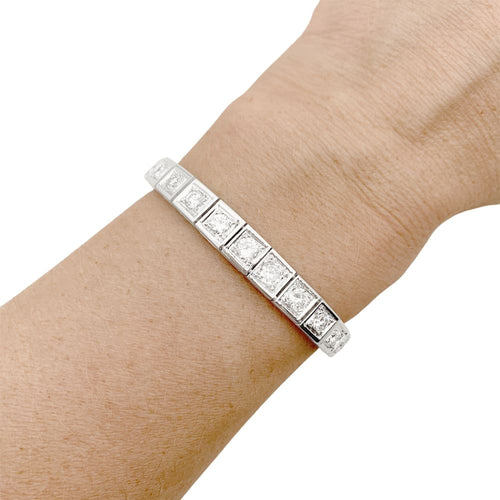 Bracelet Bracelet ligne en or blanc, 4 carats de diamants. 58 Facettes 34994