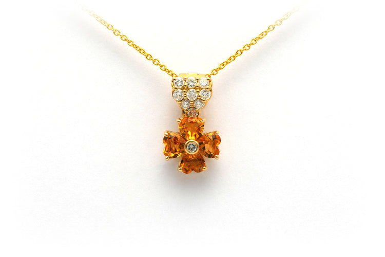 Pendentif Pendentif en or jaune serti de citrines et de diamants 58 Facettes 21040