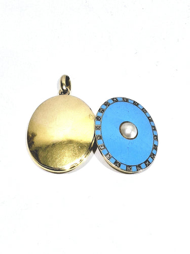 Pendentif Pendentif Photo en or jaune et émail 58 Facettes