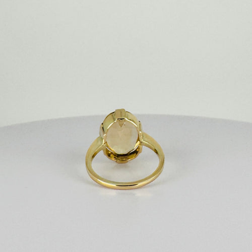 Bague Bague solitaire citrine ovale facettée en or jaune 14k 58 Facettes 2511012