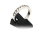 Bague 53 Alliance demi-américaine contemporaine or blanc, diamants 58 Facettes B724