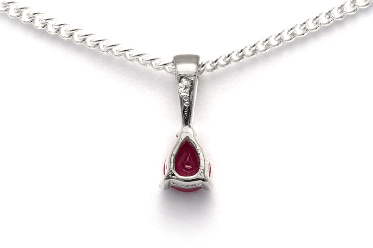 Pendentif Pendentif contemporain en or blanc serti d'un rubis 58 Facettes 22887