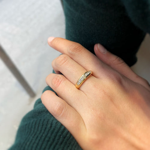 Bague 55 Demi-Alliance - Or & Diamants 58 Facettes 220577R