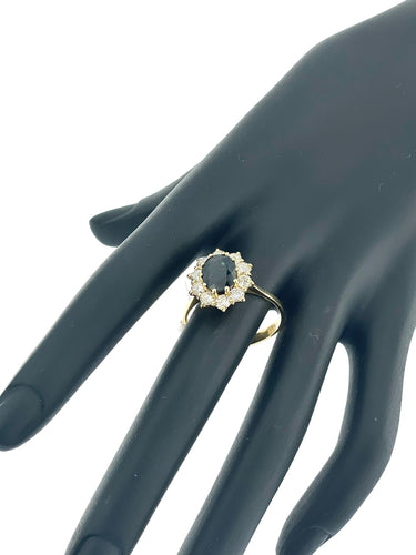 Bague 65.5 Bague cocktail en or jaune saphir et diamants 58 Facettes