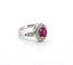Bague 58 Bague en or blanc massif avec rubis et diamants 58 Facettes