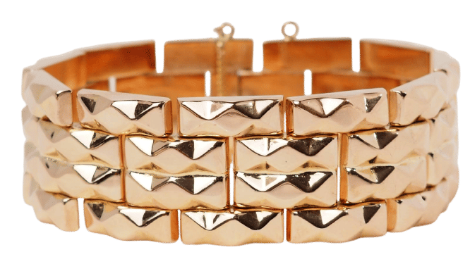 Bracelet Bracelet tank années 1940 vintage en or rose 58 Facettes 32435