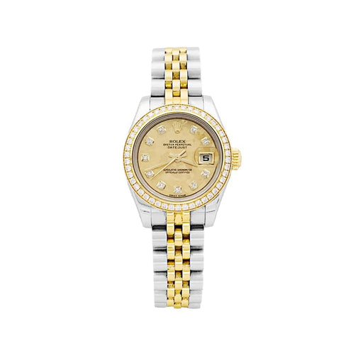 Montre Montre Rolex, "Oyster Perpetual Lady-Datejust", or jaune, acier, diamants. 58 Facettes 35042
