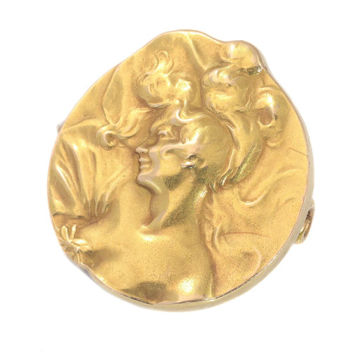 Broche Broche en or de style Art Nouveau au style affirmé 58 Facettes 21028-0216