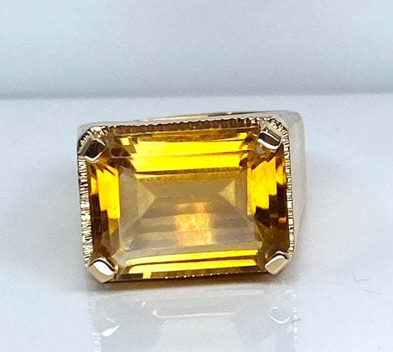 Bague 56 Bague en or jaune, topaze jaune 58 Facettes AB612