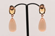 Boucles d'oreilles Earrings Gold Citrine Pink Sapphire 0, 14 ct Hydro Light Peach Moonstones 58 Facettes