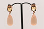 Boucles d'oreilles Earrings Gold Citrine Pink Sapphire 0, 14 ct Hydro Light Peach Moonstones 58 Facettes