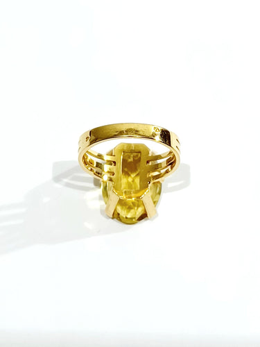 Bague 53.5 Bague Or rose et Citrine 58 Facettes