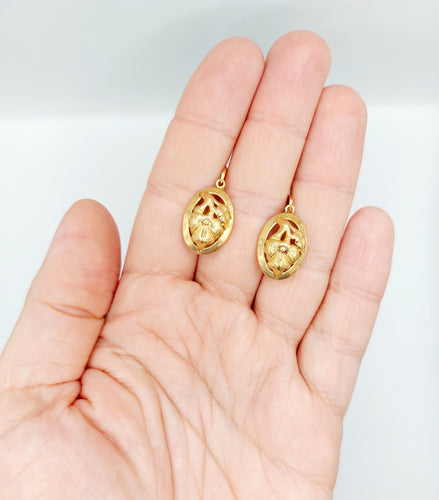 Boucles d'oreilles Dormeuses victoriennes poissardes à fleurs en or rose 18k (circa 1890) 58 Facettes A06467