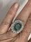 Bague 53 Bague Fleur Platine Or Gris Emeraude Diamants 58 Facettes LOT 6276