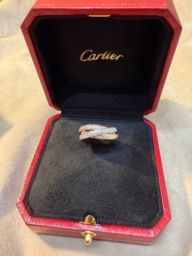 Bague 51 Cartier - Bague Trinity - Petit modèle - Pavée Diamants 58 Facettes 1.0000818/1